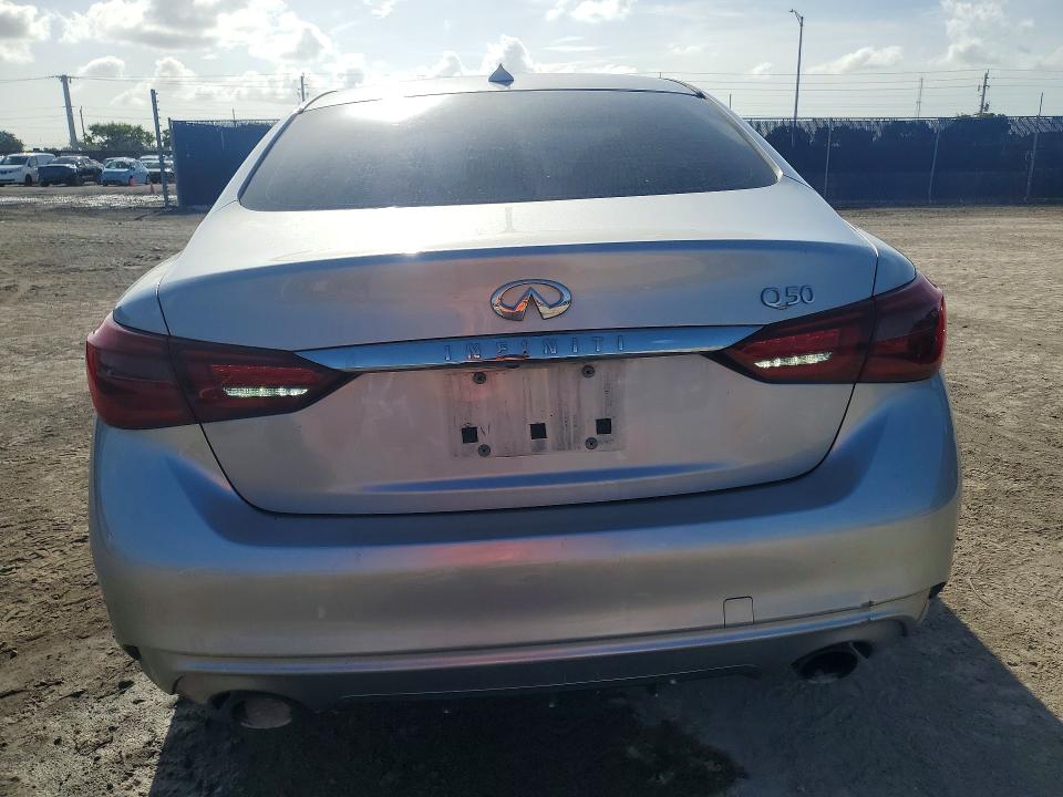 2018 Infiniti Q50 VIN JN1CV7AP0JM241444 COPART salvage auction — FRONT END, Fl - Cert Of Title Slvg Rebuildable, sold $425 on 2026-07-15 (photo 6)