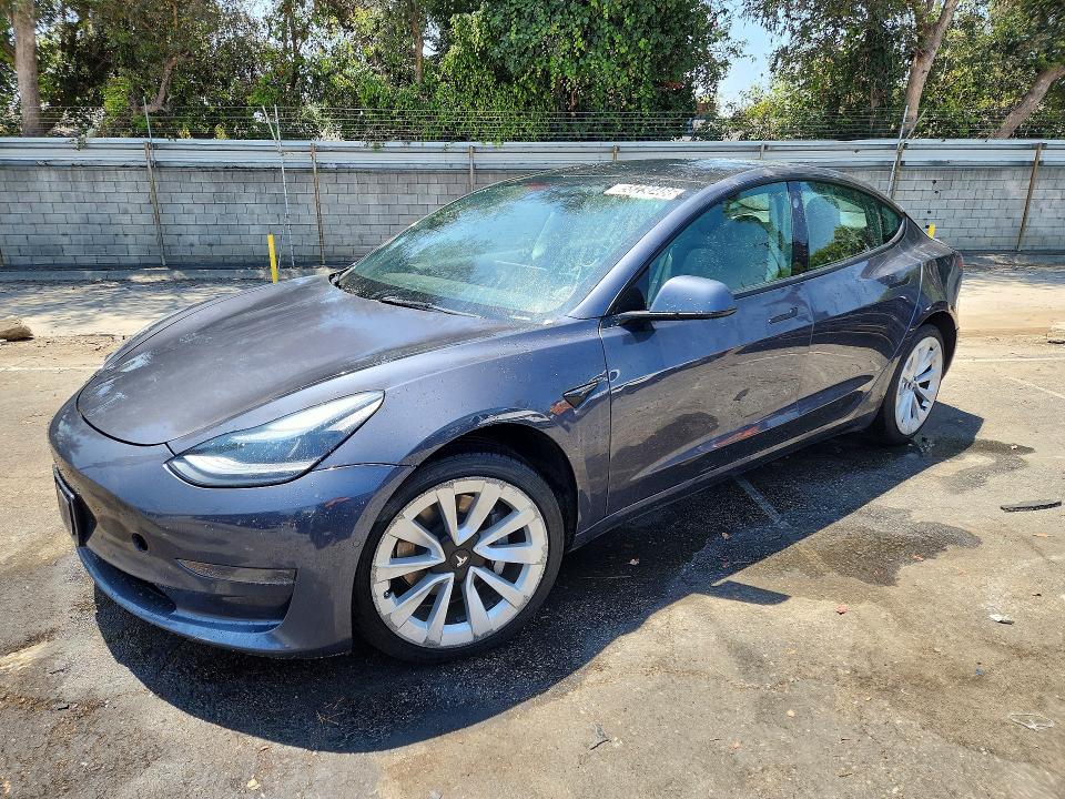 2022 Tesla Model 3 VIN 5YJ3E1EA2NF187126 COPART salvage auction — MECHANICAL, Ca - Salvage Certificate, sold $3,900 on 2026-07-31 (photo 1)