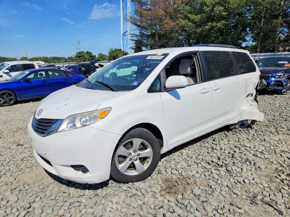 2012 Toyota Sienna VIN 5TDKK3DC2CS185064 COPART salvage auction — REAR END, Nj - Cert Of Title-Salvage, sold $850 on 2026-07-15 (photo 1)