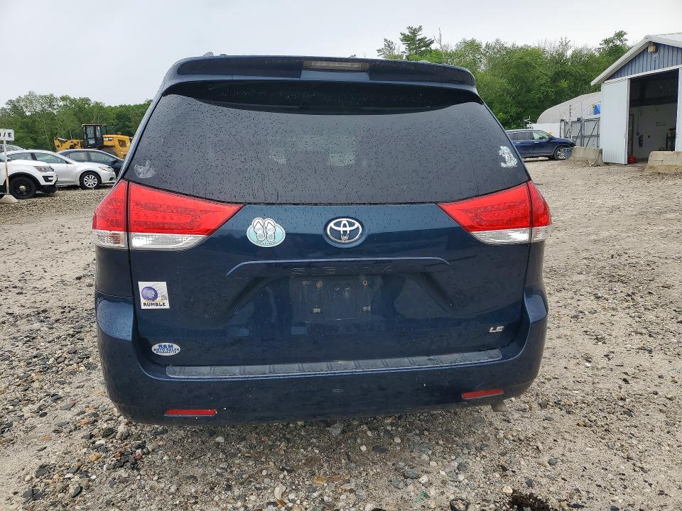 2011 Toyota Sienna VIN 5TDKK3DC8BS045597 COPART salvage auction — FRONT END, MA - CERT OF TITLE-RECONSTRCTD COLL, sold $850 on 2026-07-22 (photo 6)