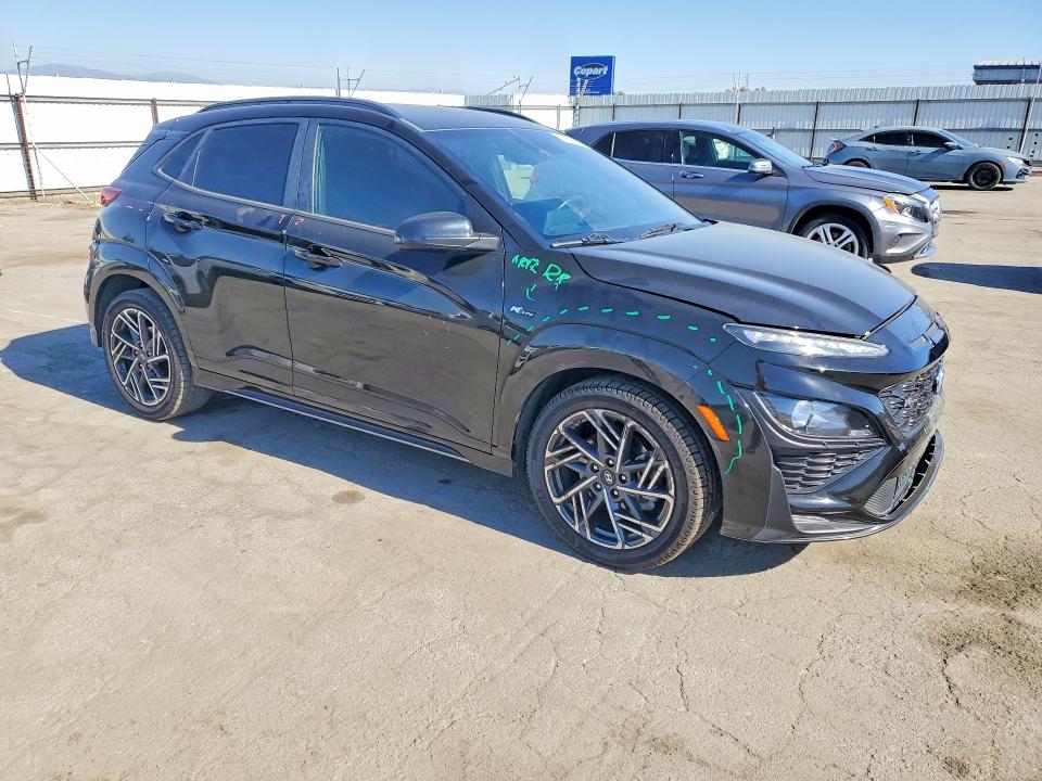 2022 Hyundai Kona VIN KM8K33A39NU870707 COPART salvage auction — FRONT END, Ca - Salvage Certificate, sold $4,450 on 2026-07-06 (photo 4)