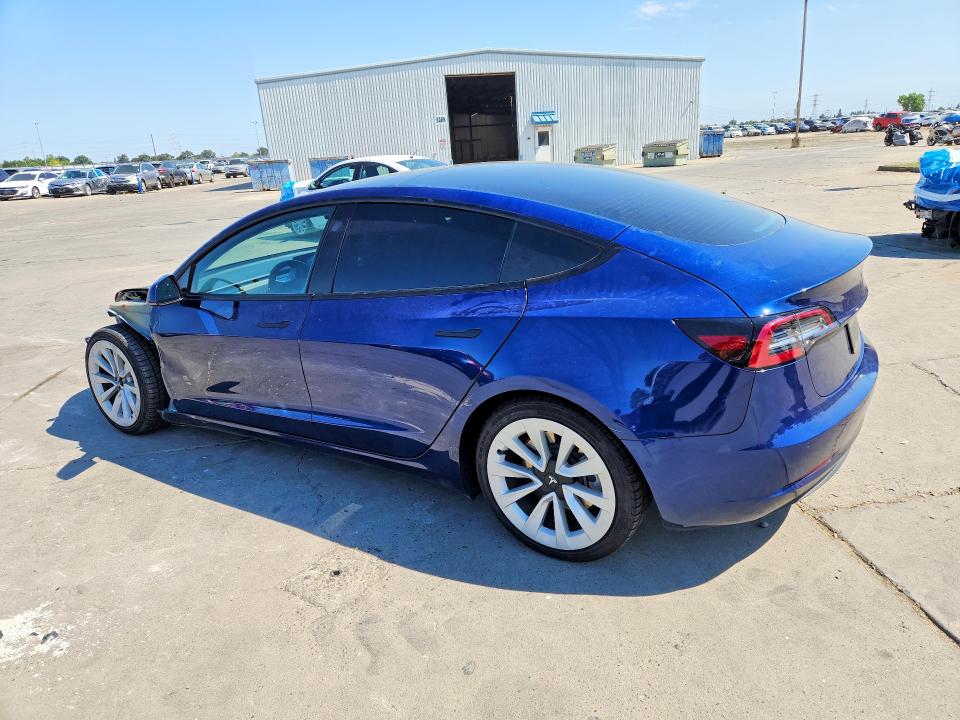 2022 Tesla VIN 5YJ3E1EB0NF106357 COPART salvage auction — FRONT END, Ca - Salvage Certificate, sold $7,700 on 2026-08-31 (photo 2)