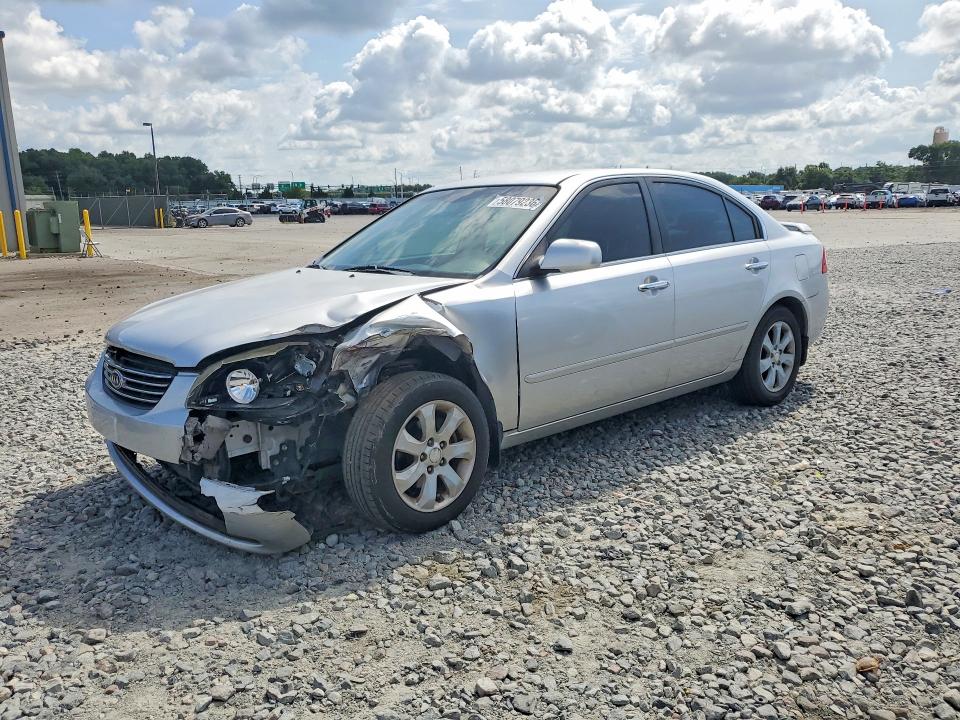 2008 Kia Optima VIN KNAGE123285263499 COPART salvage auction — FRONT END, Fl - Cert Of Title Slvg Rebuildable, sold $450 on 2026-07-13 (photo 1)
