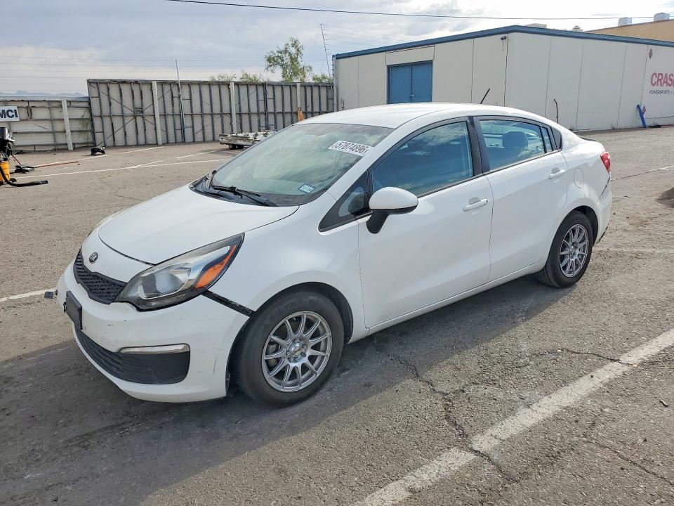 2017 Kia Rio VIN KNADM4A30H6049761 COPART salvage auction — FRONT END, TX - SALVAGE VEHICLE TITLE (P), sold $125 on 2026-07-31 (photo 1)