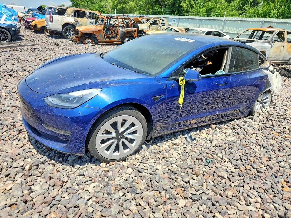 2021 Tesla Model 3 VIN 5YJ3E1EB8MF924482 COPART salvage auction — BURN, IL - JUNKING CERT OF A VEHICLE, sold $1,850 on 2026-07-27 (photo 1)
