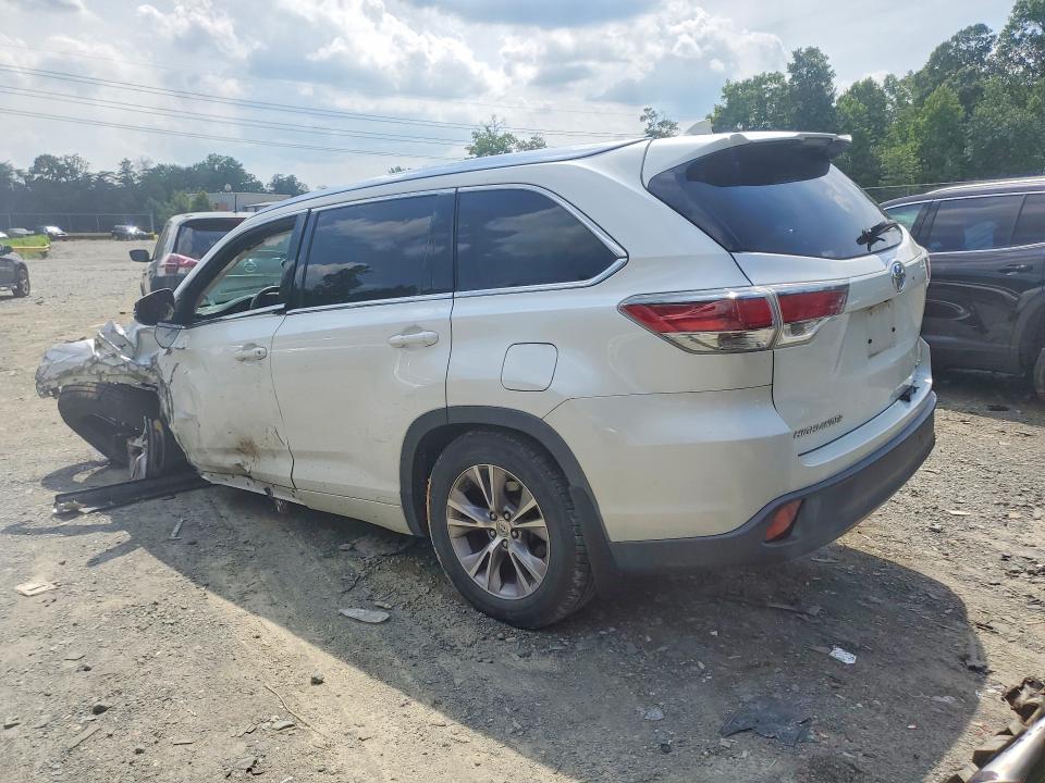 2015 Toyota Highlander VIN 5TDJKRFH9FS161873 COPART salvage auction — SIDE, MD - CERT OF SALVAGE > 75% DAMAGE, sold $3,700 on 2026-07-02 (photo 2)