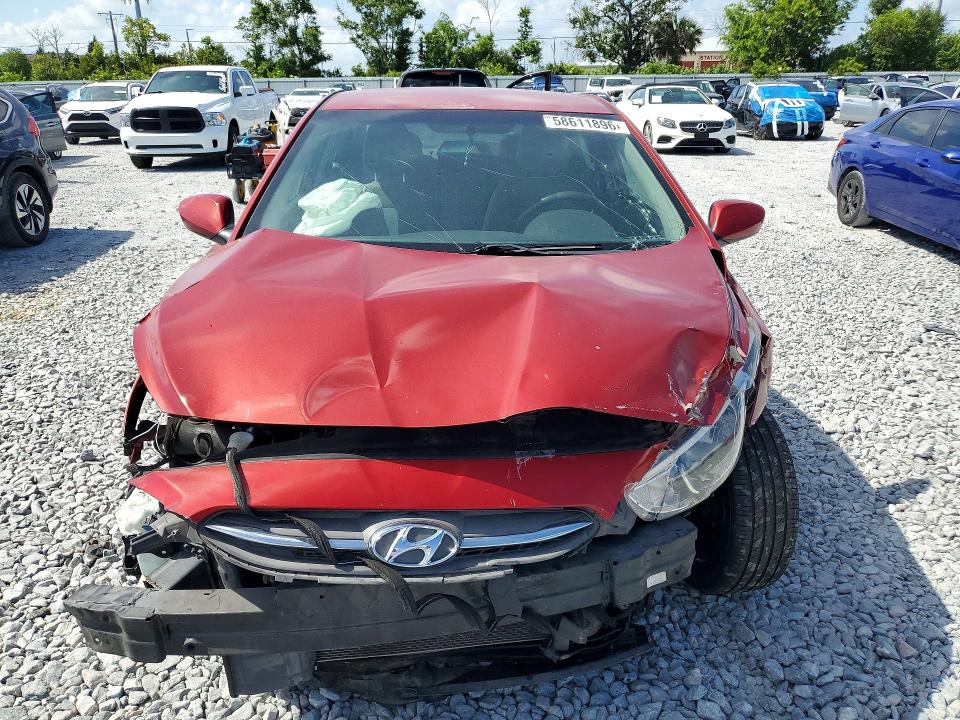 2017 Hyundai Accent VIN KMHCT4AE5HU378031 COPART salvage auction — FRONT END, Fl - Cert Of Title Slvg Rebuildable, sold $550 on 2026-07-10 (photo 5)