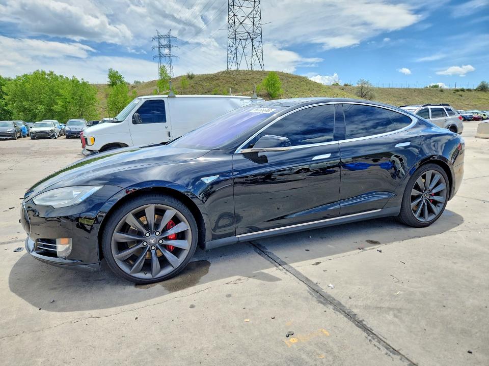 2014 Tesla Model s VIN 5YJSA1H27EFP68178 COPART salvage auction — SIDE, Co - Public - Salvage Title, sold $4,600 on 2026-07-27 (photo 1)