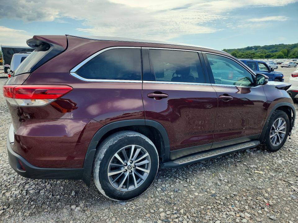 2019 Toyota Highlander VIN 5TDJZRFHXKS723530 COPART salvage auction — FRONT END, Il - Salvage Certificate, sold $7,800 on 2026-07-29 (photo 3)