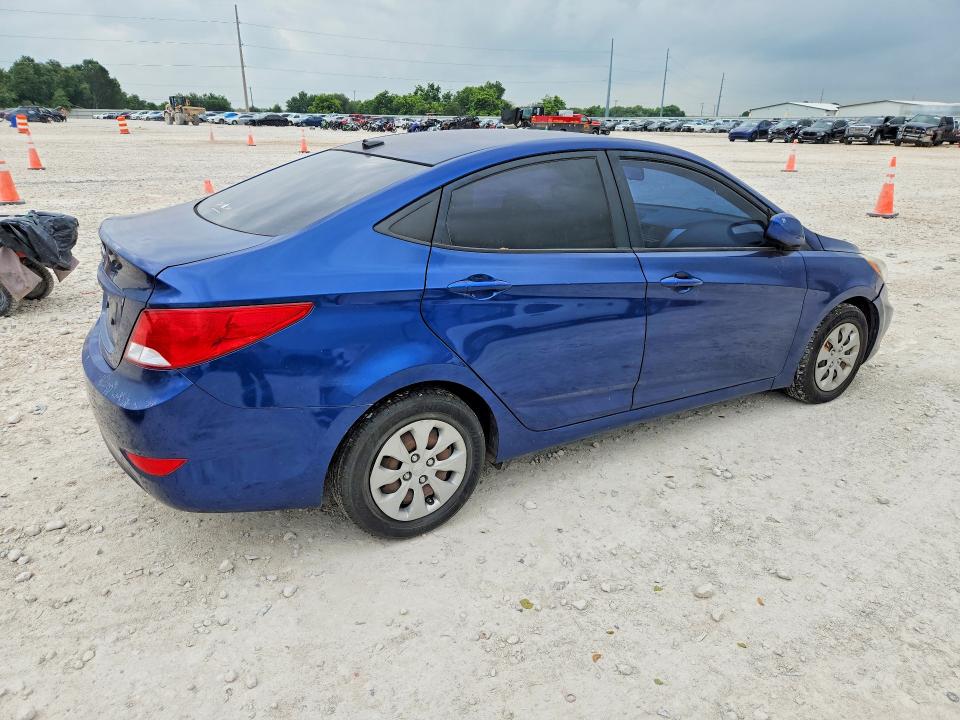 2016 Hyundai Accent VIN KMHCT4AE2GU060687 COPART salvage auction — NORMAL WEAR, TX - CERTIFICATE OF TITLE, sold $600 on 2026-07-02 (photo 3)