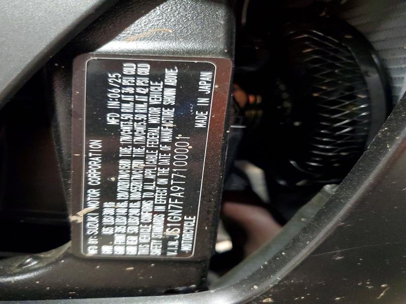 2026 Suzuki Gsx-r VIN JS1GN7FA9T7100001 COPART salvage auction — FRONT END, Wv - Salvage Certificate, sold $2,450 on 2026-07-16 (photo 9)