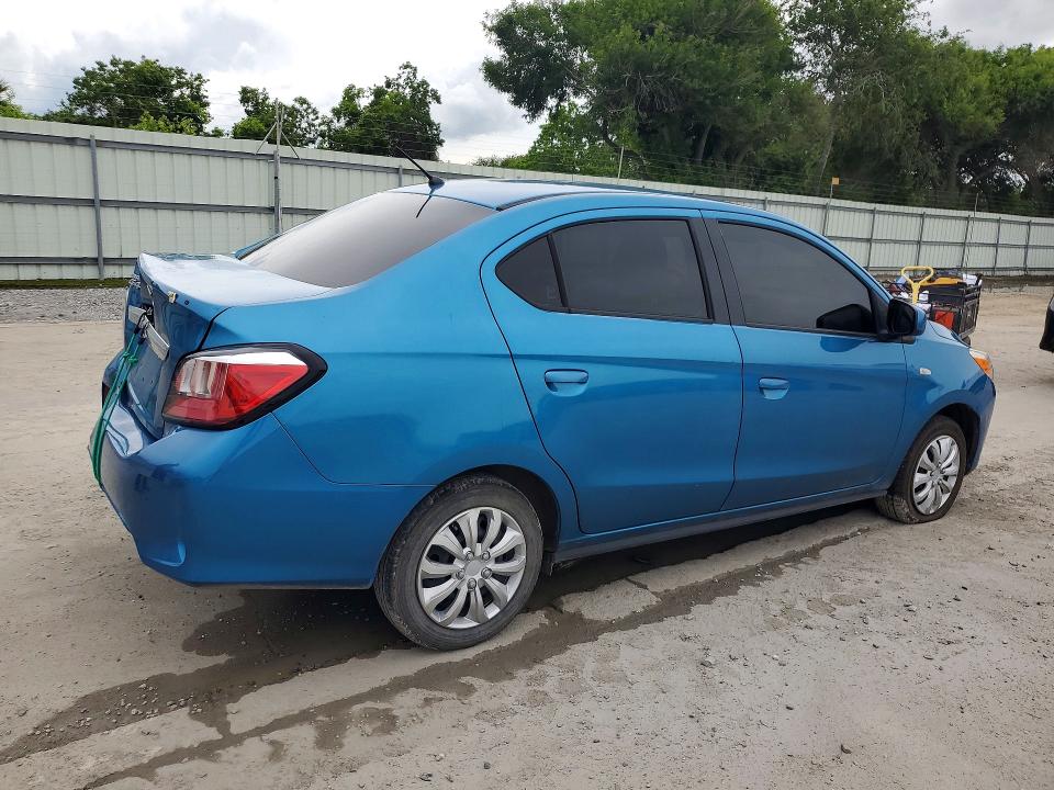 2022 Mitsubishi Mirage VIN ML32FUFJ4NHF07223 COPART salvage auction — REAR END, Tx - Salvage Vehicle Title, sold $2,100 on 2026-07-28 (photo 3)
