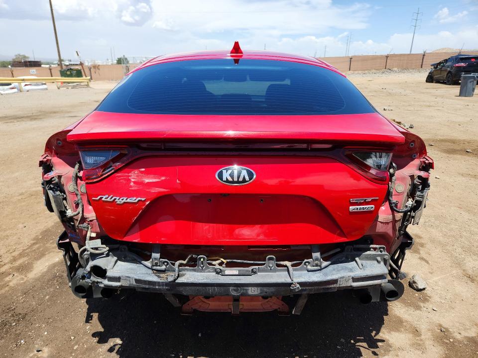 2018 Kia Stinger VIN KNAE55LC3J6018837 COPART salvage auction — REAR END, Nm - Cert Of Title-Salvage, sold $4,350 on 2026-07-30 (photo 6)