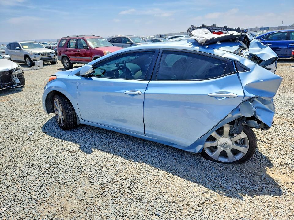 2013 Hyundai Elantra VIN KMHDH4AE6DU706234 COPART salvage auction — REAR END, Ca - Salvage Certificate, sold $650 on 2026-07-31 (photo 2)