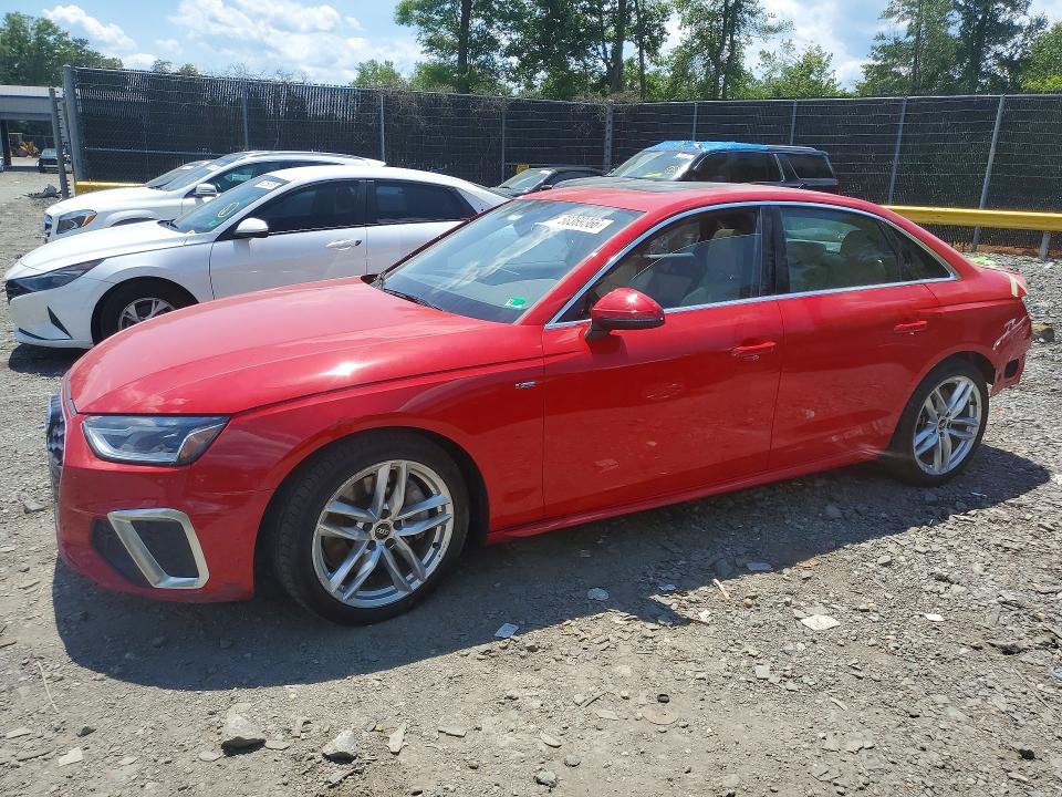 2022 Audi A4 VIN WAUDAAF44NN007068 COPART salvage auction — REAR END, Va - Cert Of Title - Salvage, sold $8,500 on 2026-07-17 (photo 1)