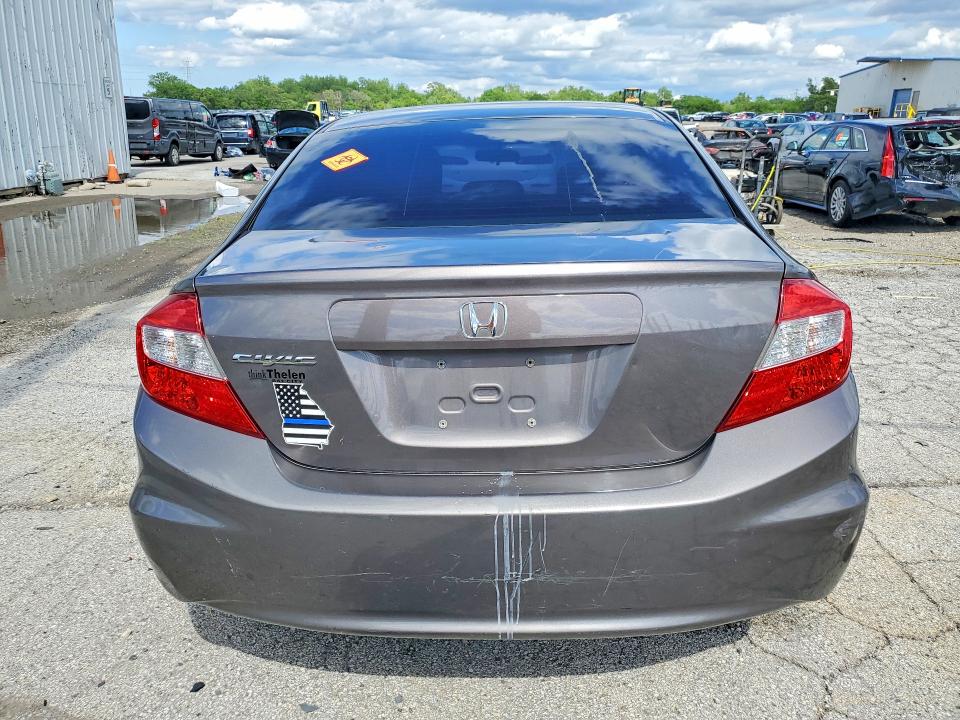2012 Honda Civic VIN 19XFB2F55CE048589 COPART salvage auction — FRONT END, Il - Salvage Certificate, sold $575 on 2026-07-31 (photo 6)