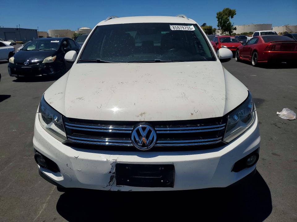 2012 Volkswagen Tiguan VIN WVGAV7AX1CW518397 COPART salvage auction — REAR END, Ca - Salvage Certificate, sold $60 on 2026-07-27 (photo 5)