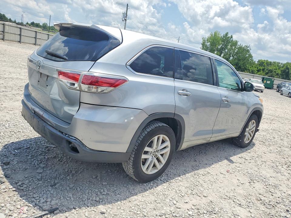 2016 Toyota Highlander VIN 5TDZARFH1GS019346 COPART salvage auction — REAR END, Al - Cert Of Title-Salvage Title, sold $6,000 on 2026-07-07 (photo 3)