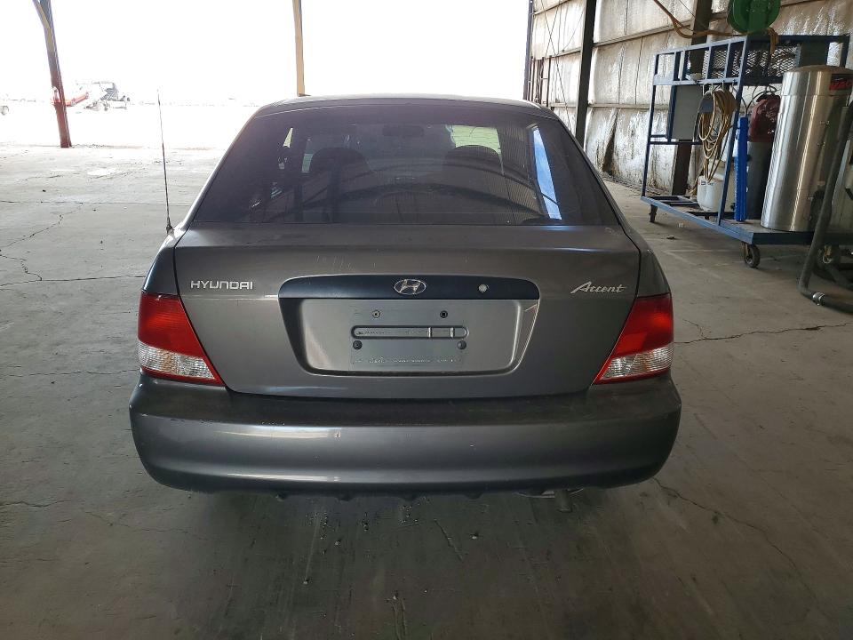 2001 Hyundai Accent VIN KMHCF35G71U134481 COPART salvage auction — SIDE, AZ - CERT OF TITLE - SALVAGE, sold $225 on 2026-07-13 (photo 6)