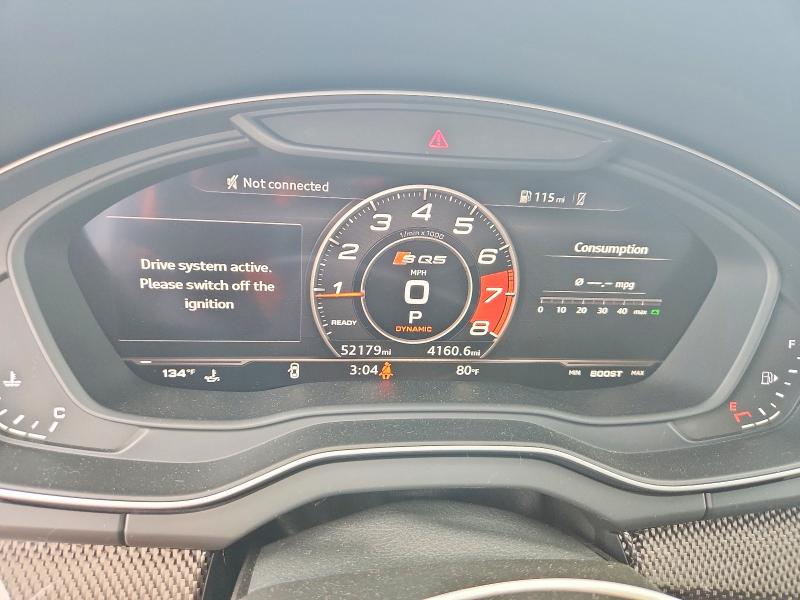 2018 Audi Sq5 VIN WA1A4AFY6J2200652 COPART salvage auction — HAIL, Id - Salvage Certificate Of Title, sold $9,400 on 2026-08-04 (photo 9)