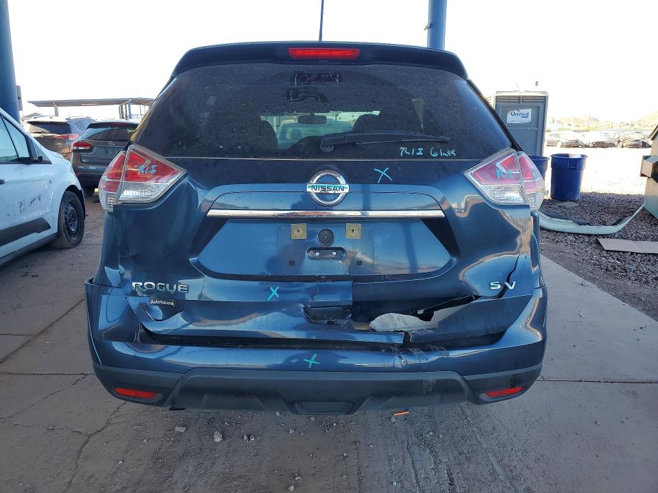 2015 Nissan Rogue VIN KNMAT2MT7FP514357 COPART salvage auction — REAR END, Az - Cert Of Title - Salvage, sold $2,150 on 2026-07-16 (photo 6)