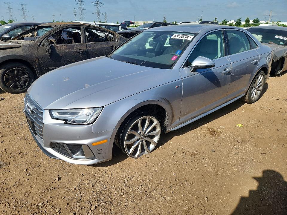 2019 Audi A4 VIN WAUENAF40KA116560 COPART salvage auction — UNDERCARRIAGE, IL - SALVAGE CERTIFICATE, sold $250 on 2026-07-28 (photo 1)