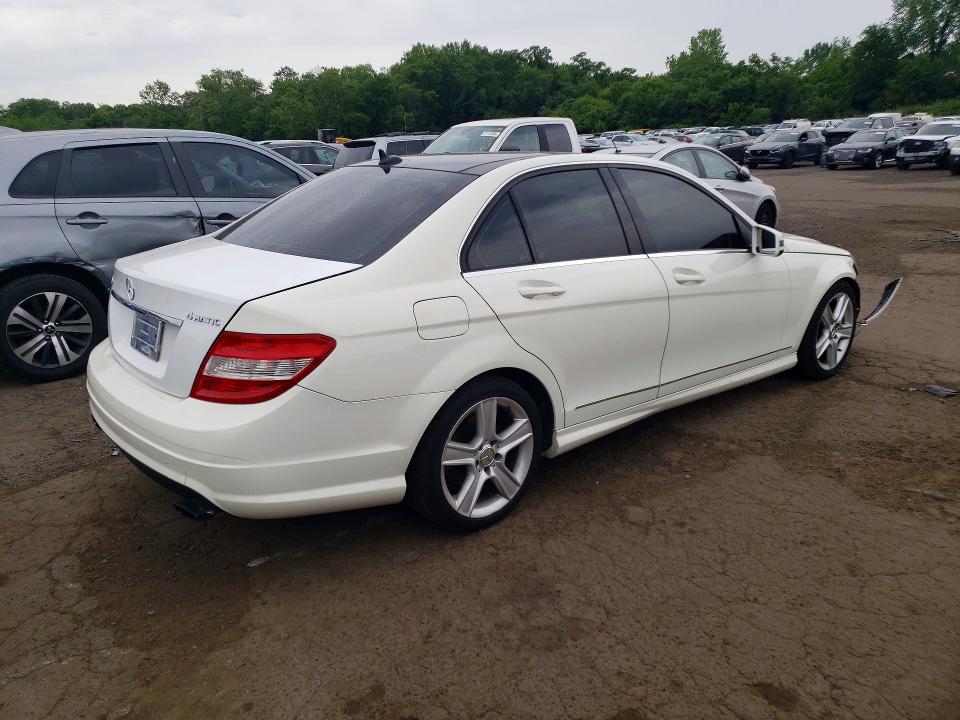 2011 Mercedes-benz C class VIN WDDGF8BB3BR133589 COPART salvage auction — VANDALISM, Ct - Cert Of Title-Salvage, sold $475 on 2026-07-10 (photo 3)