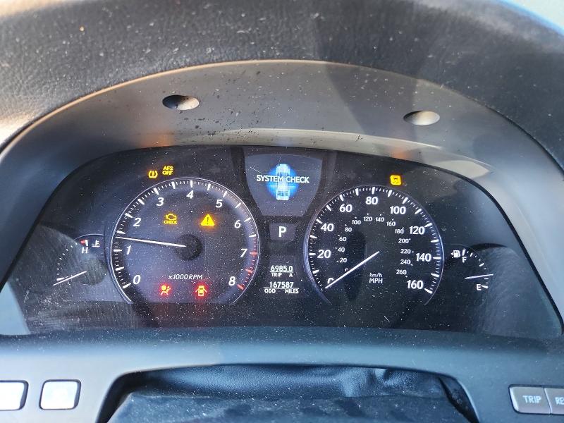 2007 Lexus Ls VIN JTHBL46F175031725 COPART salvage auction — HAIL, Il - Salvage Certificate, sold $1,200 on 2026-07-16 (photo 9)