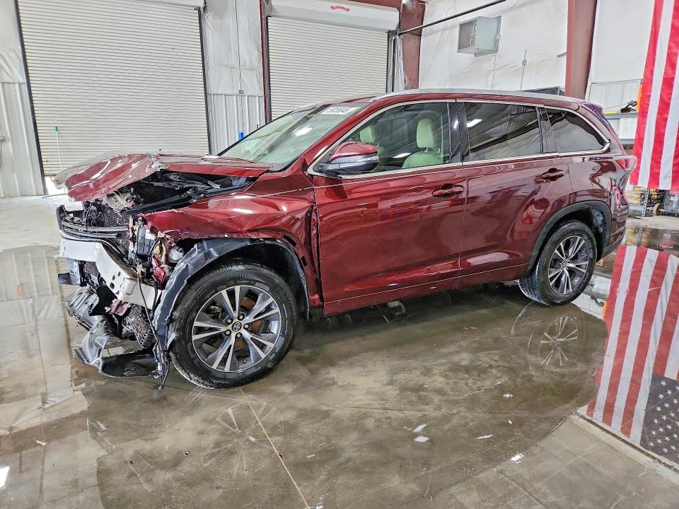2016 Toyota Highlander VIN 5TDKKRFH6GS159942 COPART salvage auction — FRONT END, Il - Salvage Certificate, sold $3,300 on 2026-07-20 (photo 1)