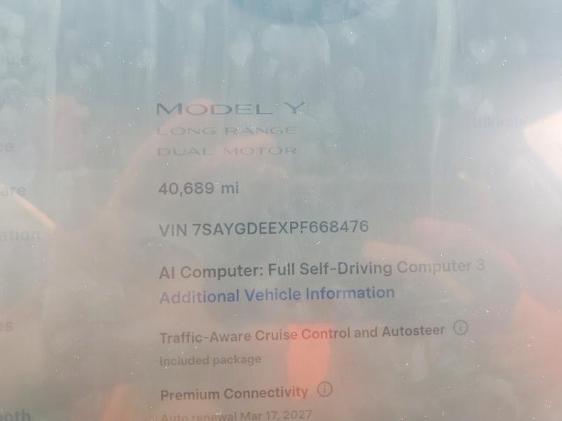 2023 Tesla VIN 7SAYGDEEXPF668476 COPART salvage auction — UNDERCARRIAGE, Oh - Cert Of Title-Salvage, sold $10,000 on 2026-07-20 (photo 9)