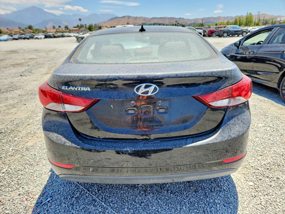 2016 Hyundai Elantra VIN KMHDH4AE8GU583752 COPART salvage auction — VANDALISM, Ca - Dis/Dlr/Exp Only Clean Title, sold $950 on 2026-07-15 (photo 6)
