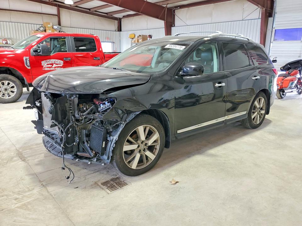 2015 Nissan Pathfinder VIN 5N1AR2MM5FC667068 COPART salvage auction — FRONT END, Md - Cert Of Salvage > 75% Damage, sold $950 on 2026-07-10 (photo 1)