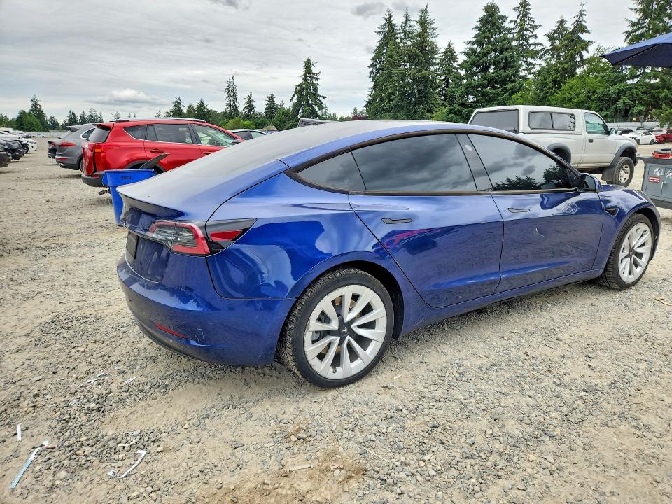 2022 Tesla Model 3 VIN 5YJ3E1EA6NF303797 COPART salvage auction — REAR END, WA - BILL OF SALE, sold $4,800 on 2026-07-10 (photo 3)