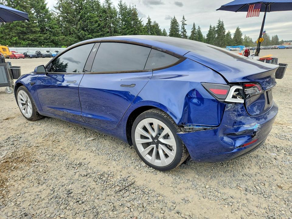 2022 Tesla Model 3 VIN 5YJ3E1EA6NF303797 COPART salvage auction — REAR END, WA - BILL OF SALE, sold $4,800 on 2026-07-10 (photo 2)