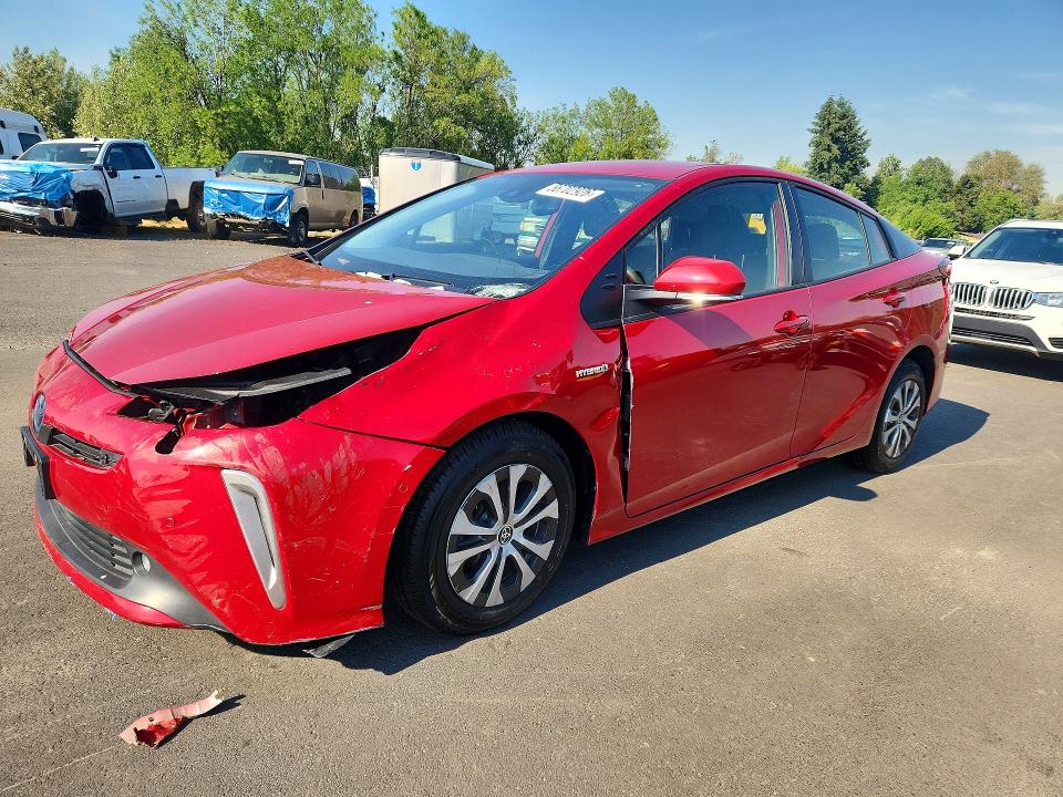 2022 Toyota Prius VIN JTDL9MFU1N3038363 COPART salvage auction — FRONT END, OR - SALVAGE TITLE CERTIFICATE, sold $5,100 on 2026-07-27 (photo 1)