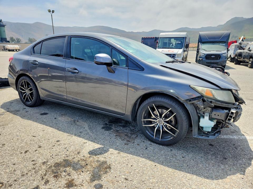 2013 Honda Civic VIN 2HGFB2F50DH513528 COPART salvage auction — FRONT END, Ca - Salvage Certificate, sold $1,600 on 2026-07-02 (photo 4)