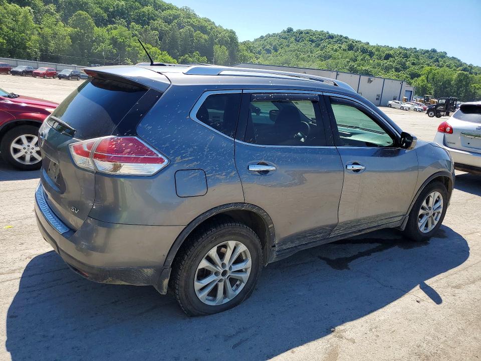 2016 Nissan Rogue VIN KNMAT2MT5GP729849 COPART salvage auction — FRONT END, Pa - Cert Of Title, sold $1,550 on 2026-07-23 (photo 3)