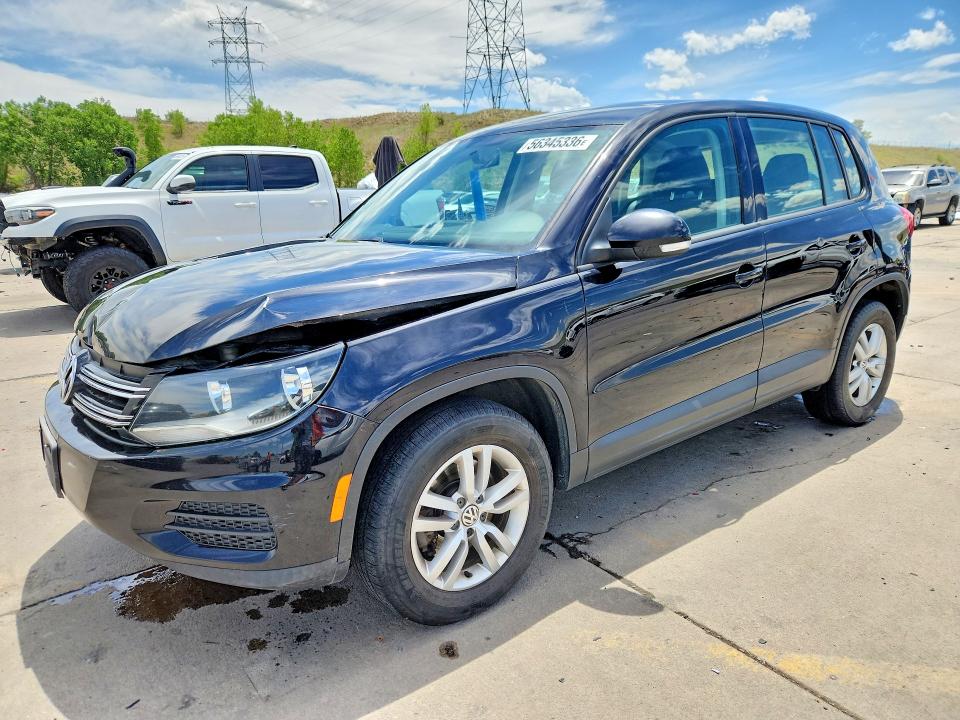 2013 Volkswagen Tiguan VIN WVGBV3AX6DW603427 COPART salvage auction — FRONT END, Co - Public - Salvage Title, sold $1,350 on 2026-07-20 (photo 1)