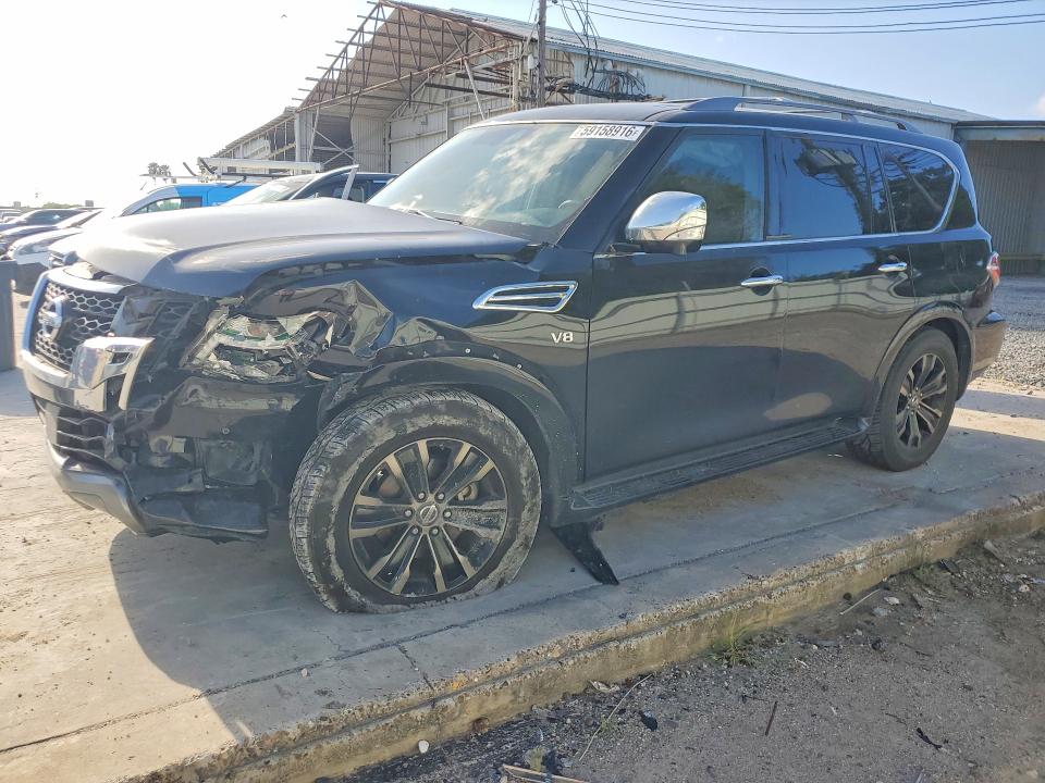 2019 Nissan Armada VIN JN8AY2NF6K9352606 COPART salvage auction — FRONT END, Tx - Salvage Vehicle Title, sold $625 on 2026-07-28 (photo 1)