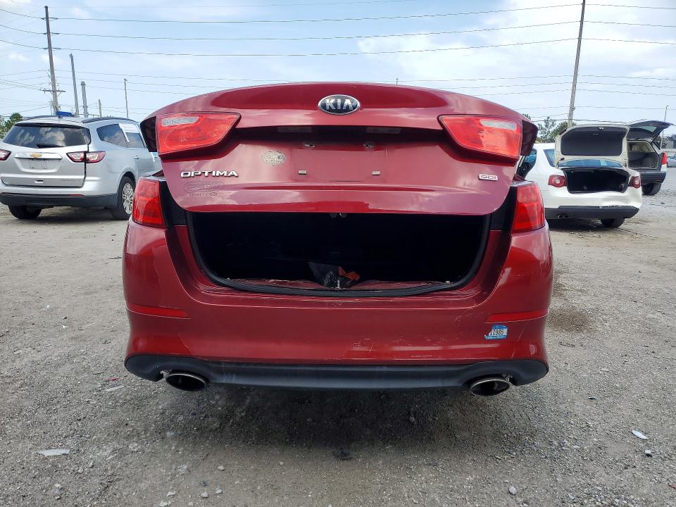 2015 Kia Optima VIN 5XXGM4A79FG393526 COPART salvage auction — REAR END, Fl - Cert Of Title Slvg Rebuildable, sold $900 on 2026-07-17 (photo 6)