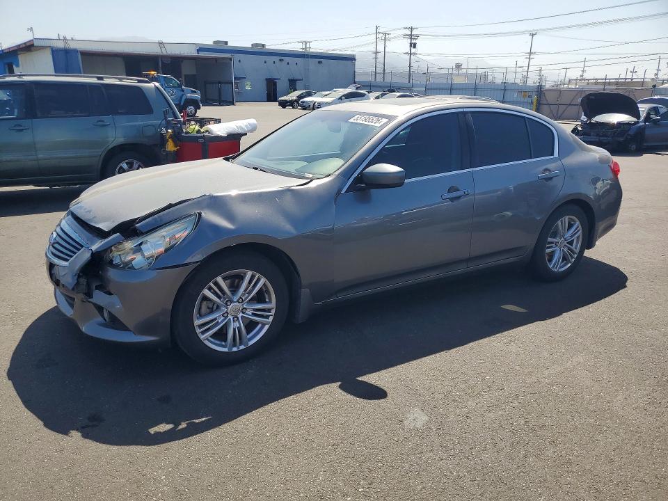 2013 Infiniti VIN JN1CV6AP5DM726175 COPART salvage auction — FRONT END, Ca - Salvage Certificate, sold $950 on 2026-07-20 (photo 1)