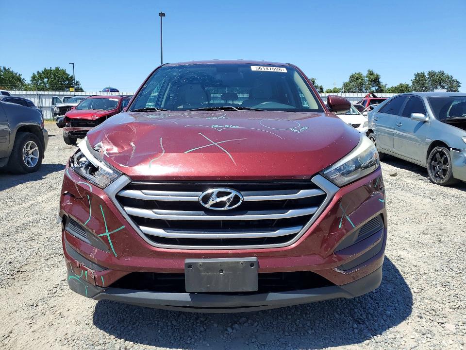 2017 Hyundai Tucson VIN KM8J23A40HU496404 COPART salvage auction — FRONT END, Ca - Salvage Certificate, sold $1,600 on 2026-07-14 (photo 5)