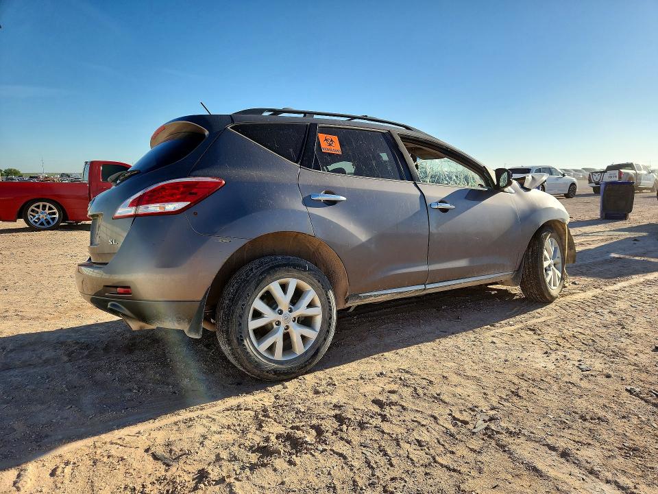 2012 Nissan Murano VIN JN8AZ1MU0CW100845 COPART salvage auction — ALL OVER, Tx - Salvage Vehicle Title, sold $15 on 2026-07-29 (photo 3)