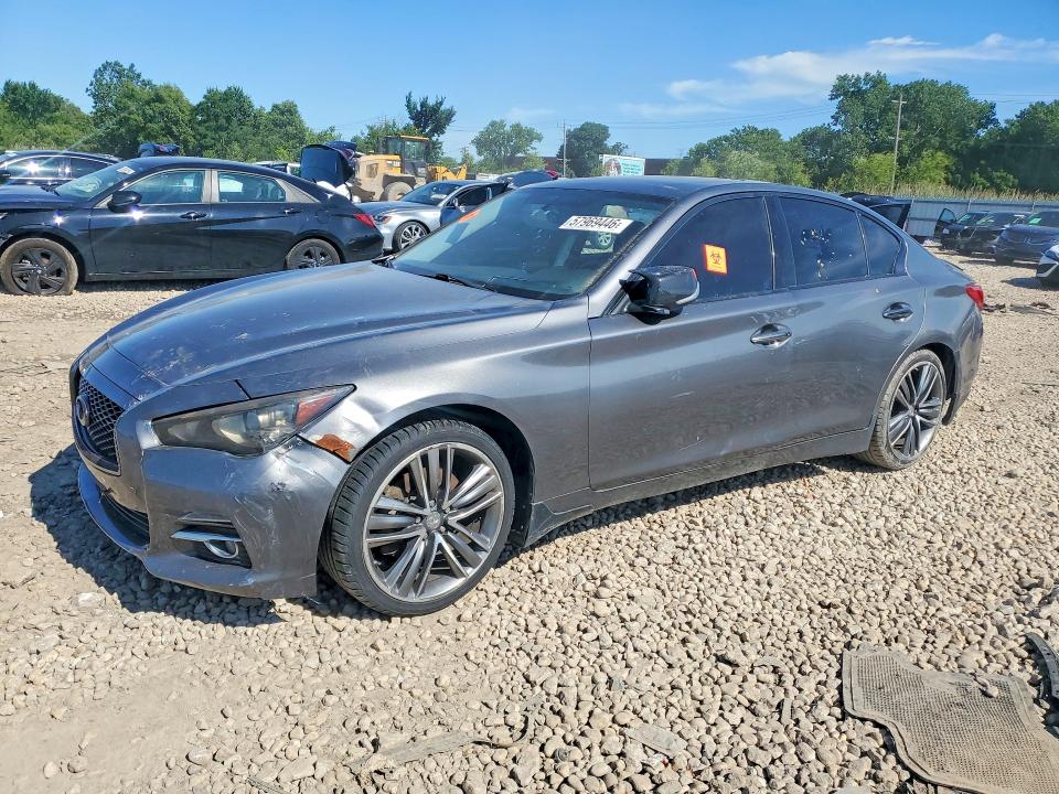 2015 Infiniti VIN JN1BV7AR0FM408762 COPART salvage auction — FRONT END, Il - Salvage Certificate, sold $750 on 2026-07-29 (photo 1)
