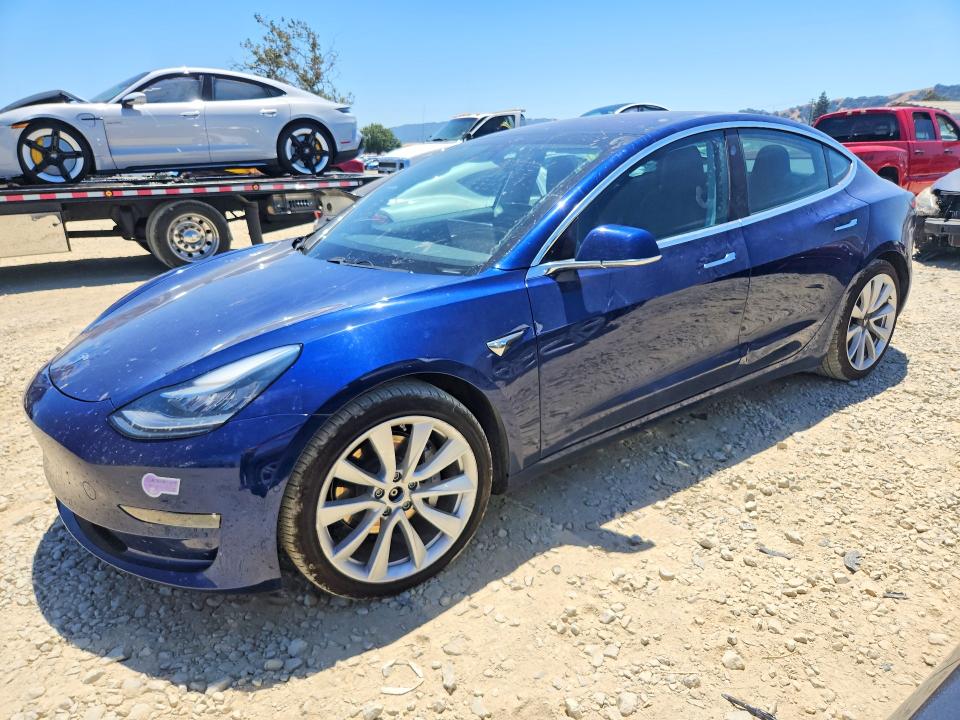 2018 Tesla VIN 5YJ3E1EB9JF146608 COPART salvage auction — FRONT END, Ca - Salvage Certificate, sold $8,500 on 2026-07-14 (photo 1)