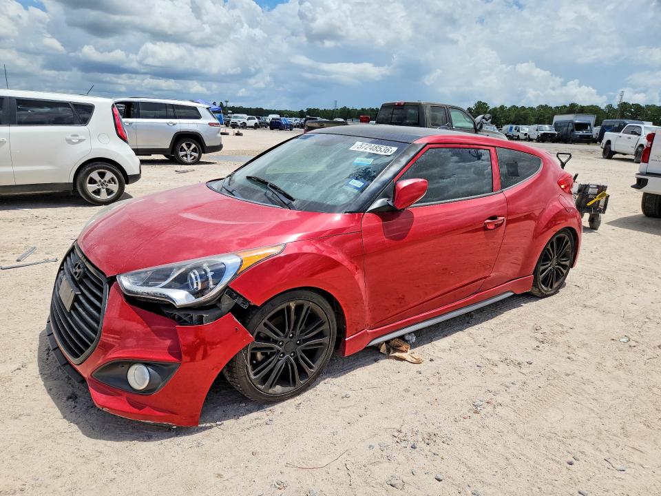 2016 Hyundai Veloster VIN KMHTC6AE7GU260959 COPART salvage auction — FRONT END, Tx - Certificate Of Title (P), sold $1,950 on 2026-07-28 (photo 1)