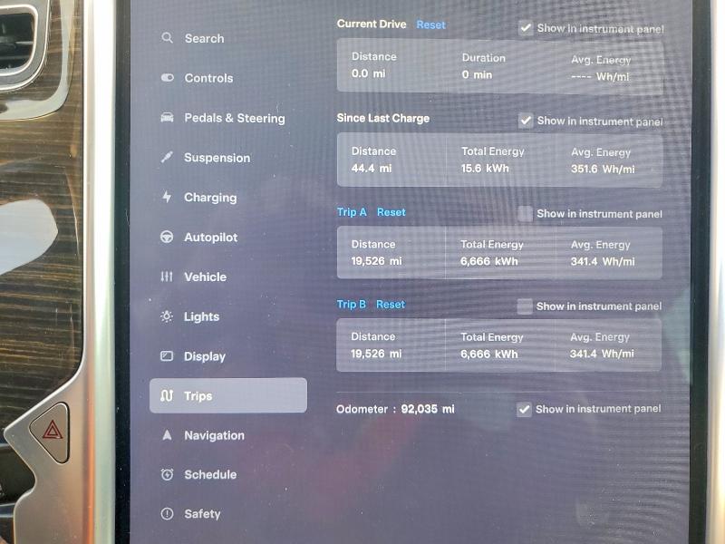 2015 Tesla Model s VIN 5YJSA1S28FF085125 COPART salvage auction — FRONT END, La - Permit To Sell-Salvage Vehicle, sold $3,850 on 2026-07-13 (photo 9)