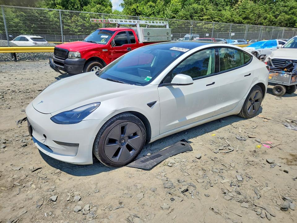 2022 Tesla Model 3 VIN 5YJ3E1EA0NF369441 COPART salvage auction — SIDE, Va - Certificate Of Title, sold $9,000 on 2026-07-08 (photo 1)
