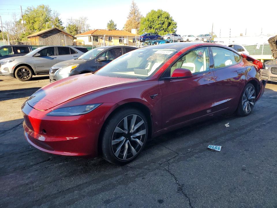 2025 Tesla Model 3 VIN 5YJ3E1EB6SF921528 COPART salvage auction — REAR END, Co - Salvage Title, sold $350 on 2026-07-28 (photo 1)