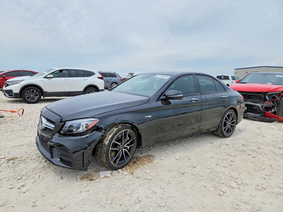 2019 Mercedes-benz C-klasse amg VIN 55SWF6EB2KU308733 COPART salvage auction — FRONT END, Tx - Salvage Vehicle Title, sold $10,300 on 2026-08-06 (photo 1)